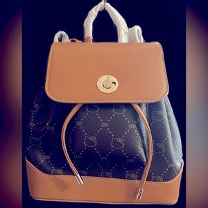 Sanrio Tan and Black Hello Kitty Drawstring Backpack